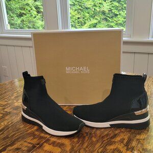 Michael Kors Wedge Ankle Sneakers. 6.5. Black.